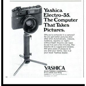 1972 Yashica Electro-35 Automatic Electronic Camera Vintage Print Ad Photography